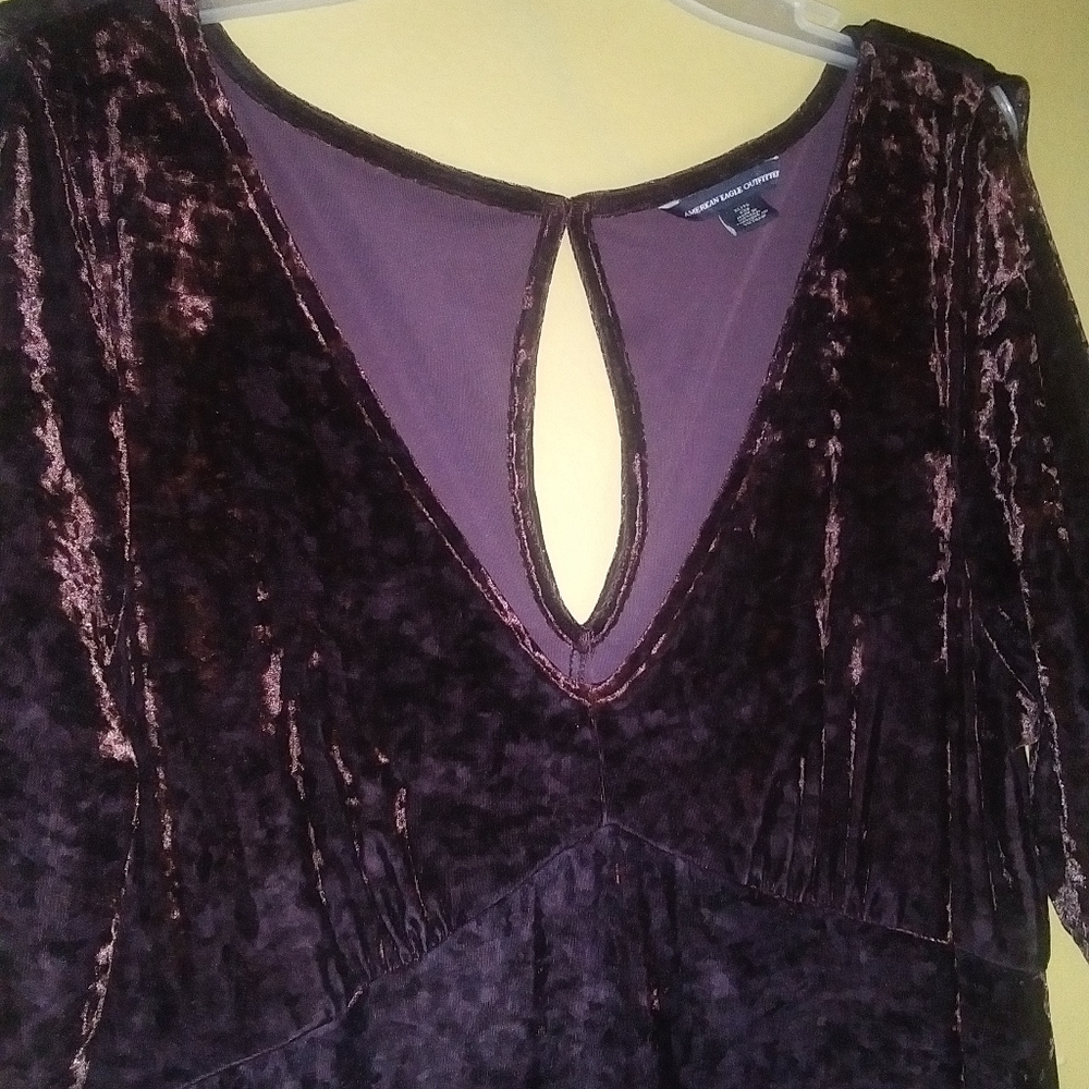 Velvet plum purple party dress extra large